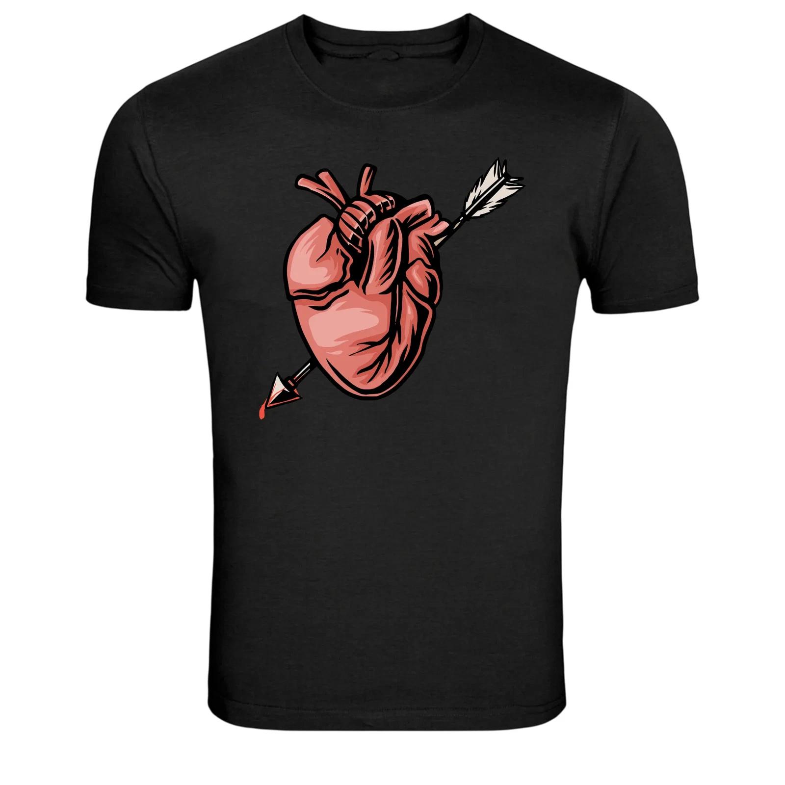 Anatomical Heart Arrow Love Graphic T-Shirt XXL