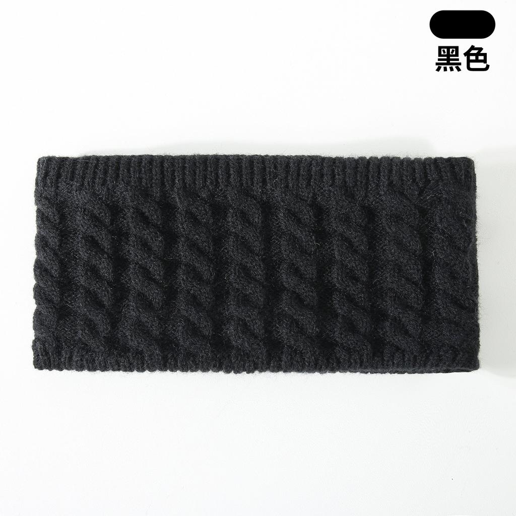 Autumn and Winter Knitted Hat, Scarf, Touch Screen Gloves, Headband, Four-piece Set, Double-layer Velvet Thermal Knitted Hat.