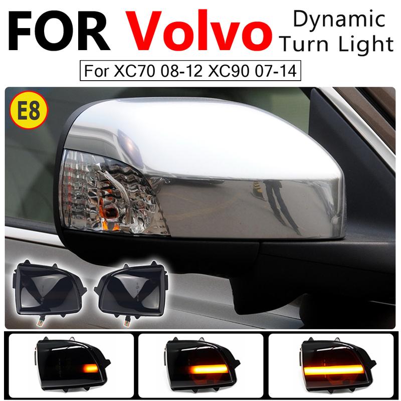 Rearview Dynamic Turn Signal Light For Volvo XC90 2007-2014 XC70 2008-2012 Front Door Wing Rear View Side Mirror Lamp Indicator