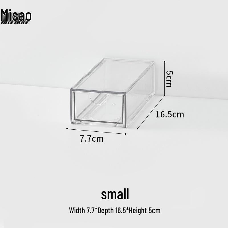 Transparent Acrylic Desktop Drawer Organizer - Dustproof Stationery Storage Box with Free Combination Options