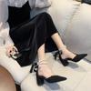 Fashion 2025 Summer New Women Hihg Heels Simple Low Heels Pointed Toe Shoes Women Fashion Footwear Ladies Fashionable Pearl Women Shoes