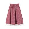 Girls' Pure Cotton Plaid Lace A-Line Skirt