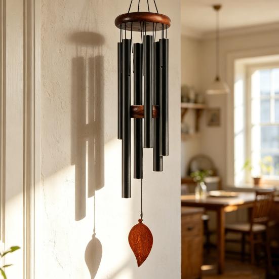 Metal Wind Chime with 6 Aluminum Tubes Garden Hanging Chimes Weather Resistant Wind