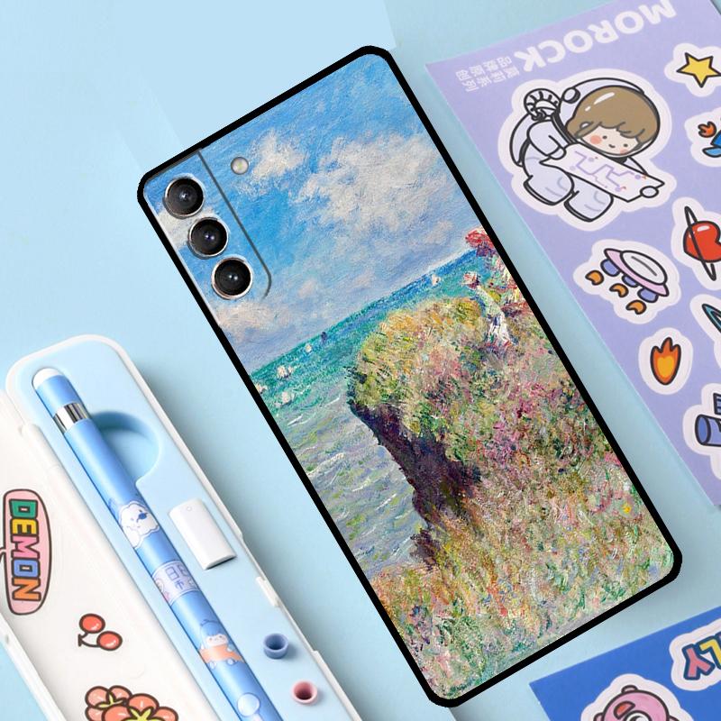 Claude Monet Garden Lotus Bridge Case For Samsung Galaxy S23 S22 S21 Ultra S20 FE S9 S10 Note 10 Plus Note 20 Ultra Full Cover