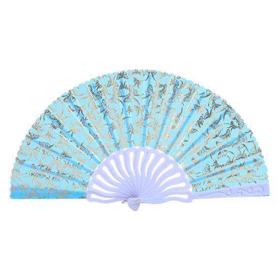 Compact Portable Fans Chinese Style Butterfly Folding Fan, Plastic Ribs Decorative Handheld Hand Held Summer Cooling Party Favors for Men Women