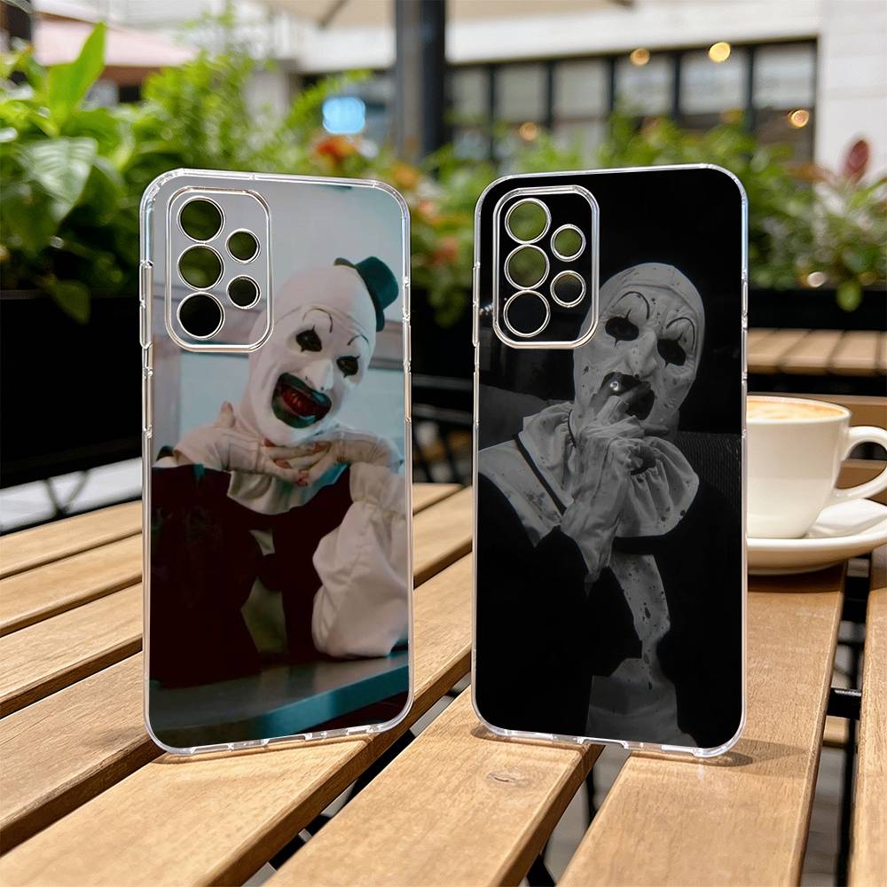 Art the Clown horror Terrifer Phone Case Transparent Silicone Soft For Samsung S25,S24,S21,S22,S23,S30,Ultra,S20,Plus,Fe