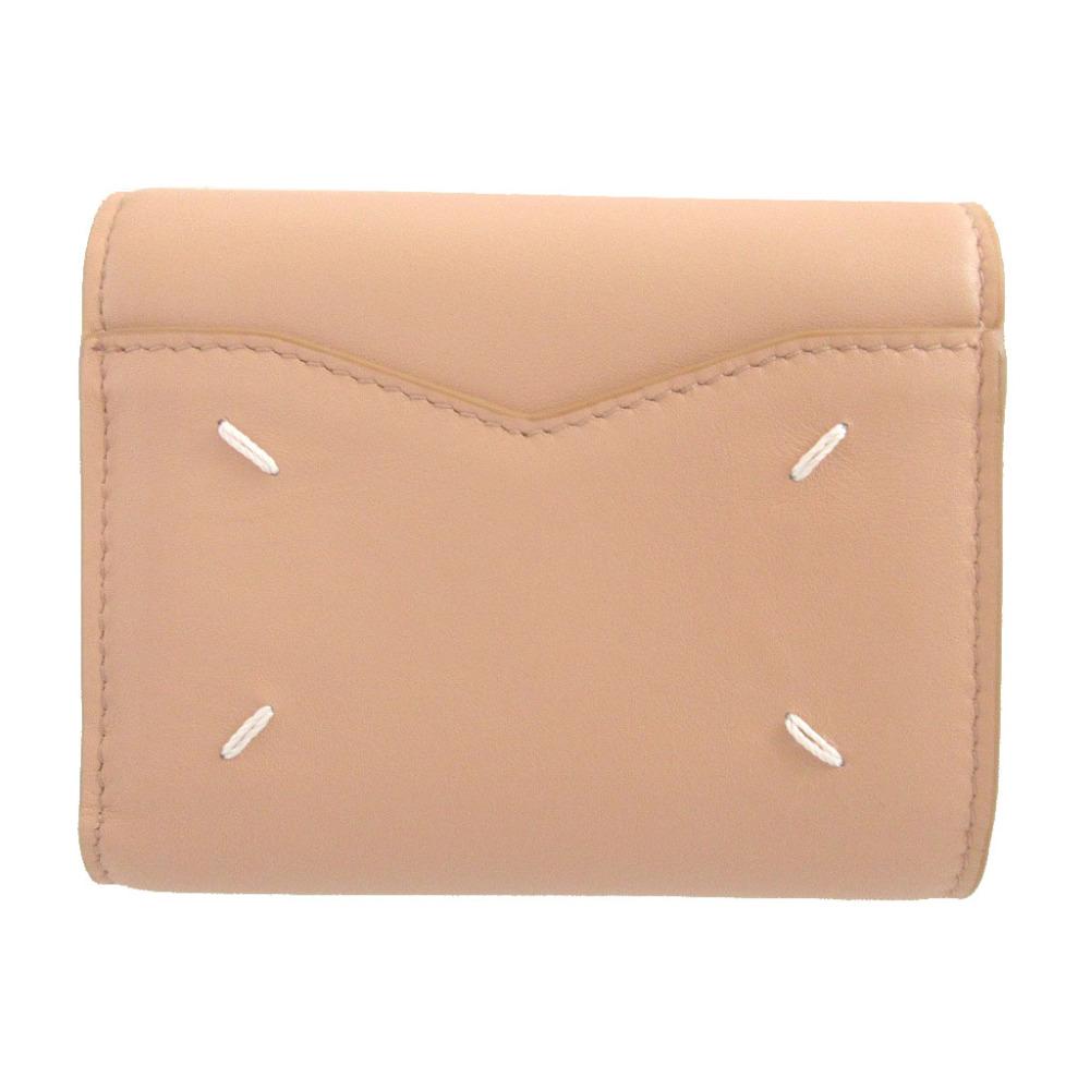 Used AUTHENTIC MARTIN MARGIELA S56UI0136 Tri-fold Wallet Beige Leather