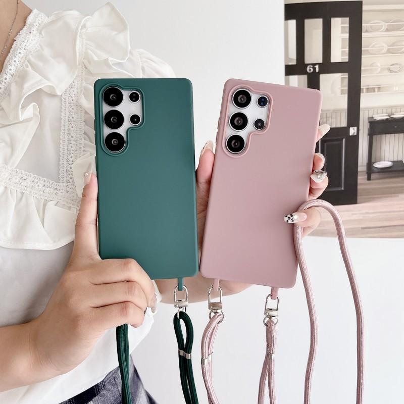 Strap Case For Samsung Galaxy A17 A36 A16 A56 A35 A15 A55 S24 Ultra S25 S24 FE Shoulder Crossbody Lanyard Neck Silicone Cover