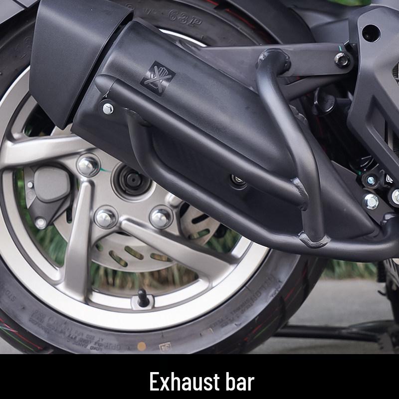 Sym Black Mamba 150 Crash Bars: Full Front & Rear Protection with Exhaust Guard
