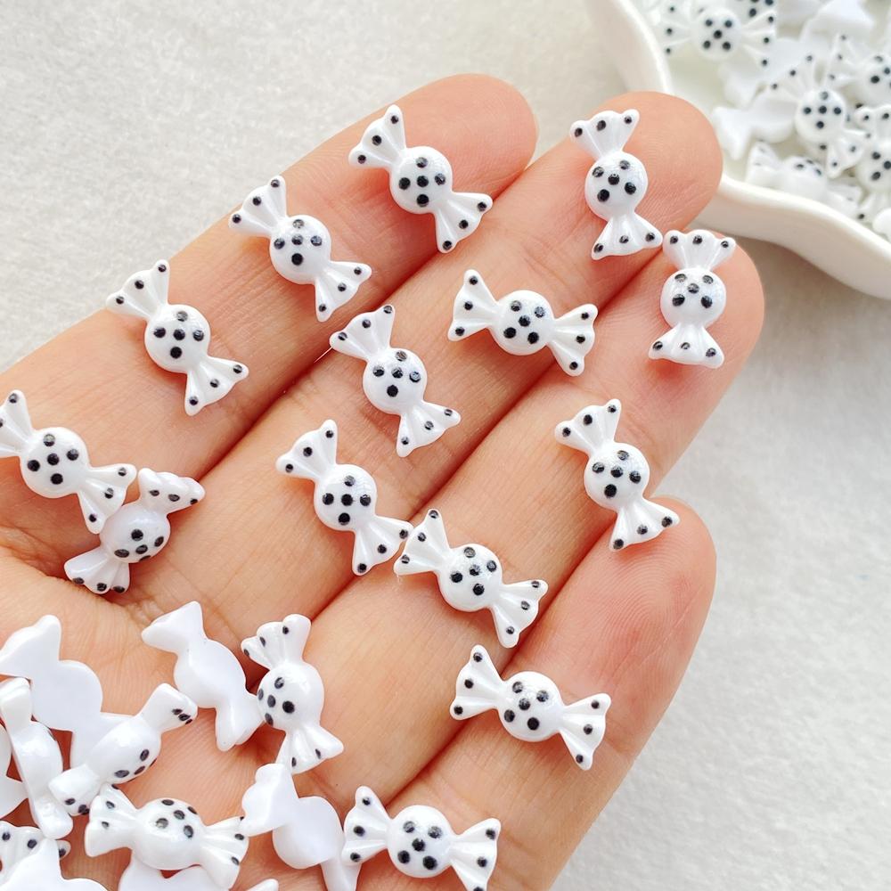 30Pcs Cute Mini Cartoon Candy Series Flat Back Rhinestone Bead Scrapbook DIY Manicures Appliques Accessories Crafts