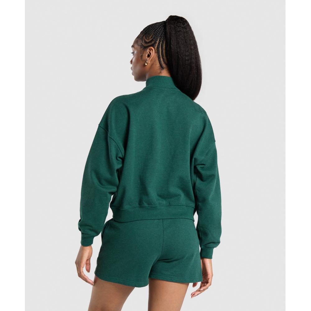 Gymshark Rest Day Sweats 1 2 Zip Pullover Bros Bold Teal Marl B3a9j Tbrq