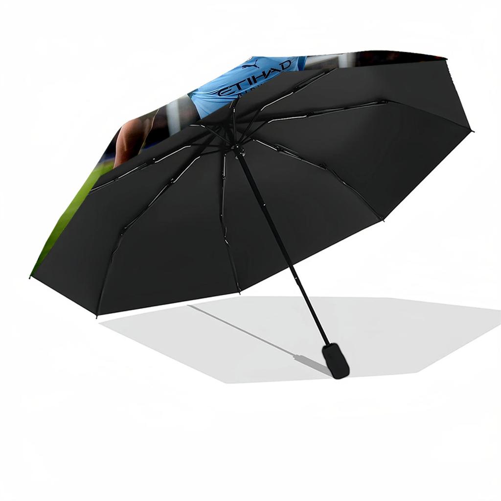 Haaland Personalized Text Umbrella Outdoor Automatic Umbrella with 8-Rib Foldable Design Travel Essential Fashionable Accessory Birthday/Christmas Gif