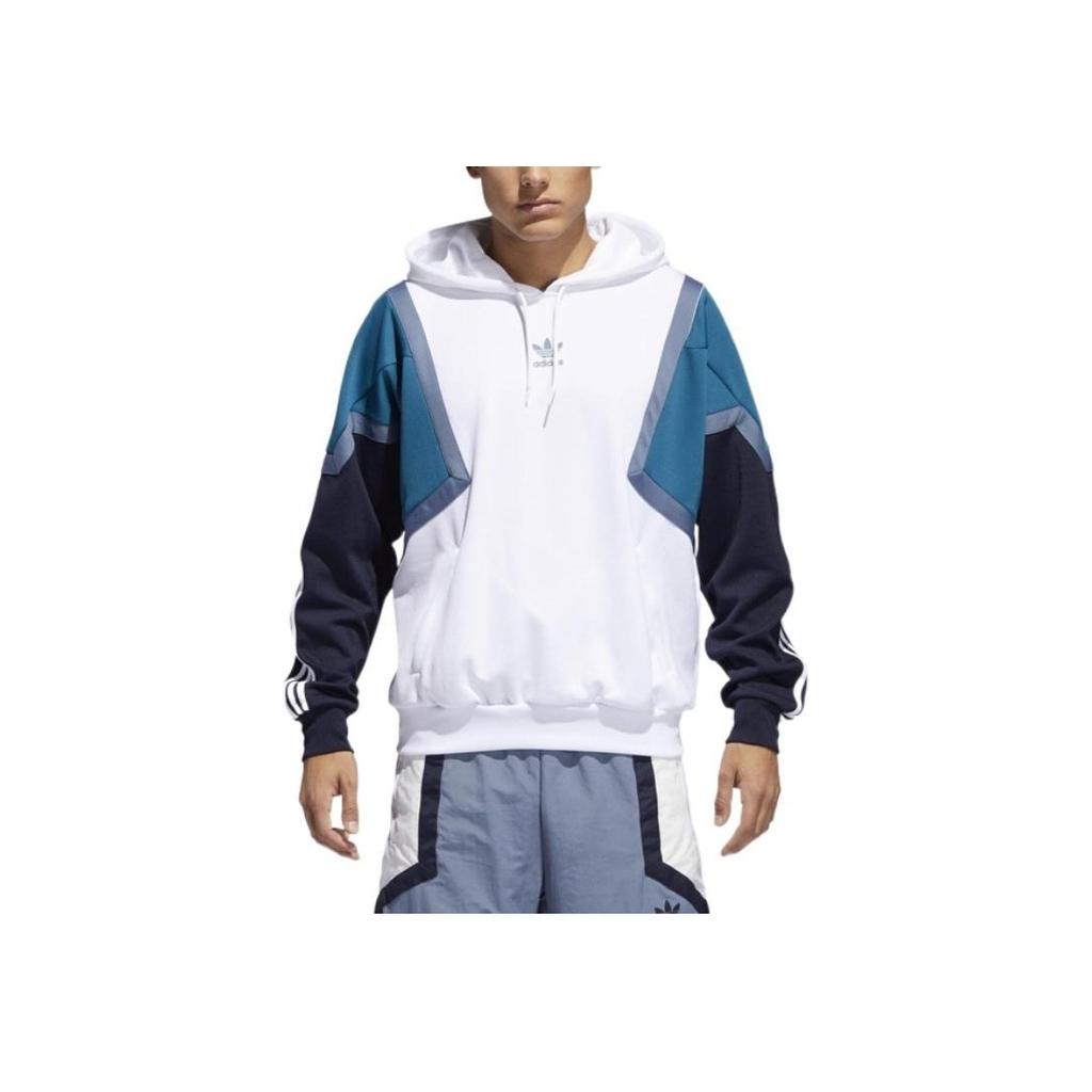 Adidas Originals Trefoil Nova Hoodie Color Block Bedrucktes Logo Langarm-Sweatshirt Herren-Hoodies Weiß CE4801