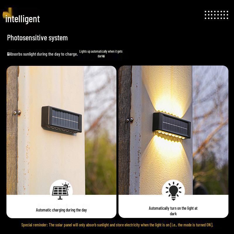 Waterproof Solar Outdoor Wall Light for Garden, Courtyard & Balcony Decoration