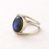 925 Sterling Silver Blue Labradorite Statement Ring – Handmade Minimalist Bohemian Jewelry