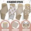 4 Rolls Burlap Wired Ribbons 2.5 Inch Polyester Ribbons Farmhouse Ribbon  Thanksgiving