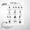Office Worker Exercises 3Pcs Chair Yoga Poster Set for Seniors Low Impact Stretching Exercise Beginner to Advanced Chart Elderly Seated Morning