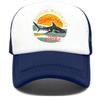 Bear Forest Silhouette Trucker Hat Unisex Adjustable Mesh Outdoor Baseball Cap Breathable