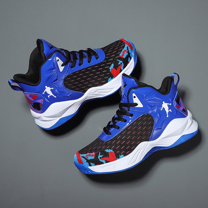 Jungen rutschfeste atmungsaktive Netz-Basketball- & Trainingsschuhe