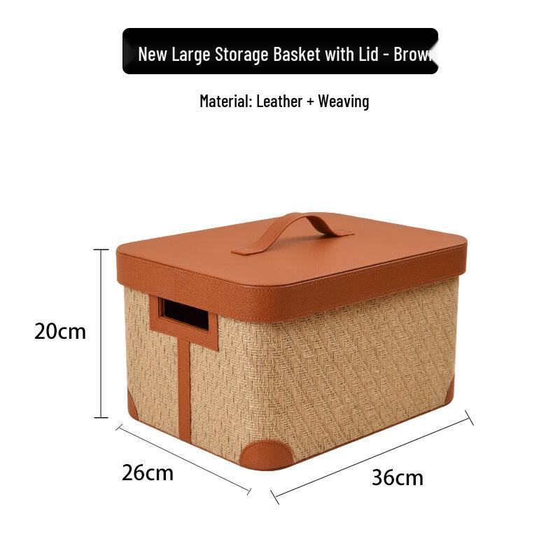 Miling Hand-Woven Leather Storage Box with Lid