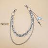 Vintage Style Metal Waist Chain for Women Double Layer Link Chain with Charm Pendant Adjustable Length Hip Belt Accessory for Pants Skirts