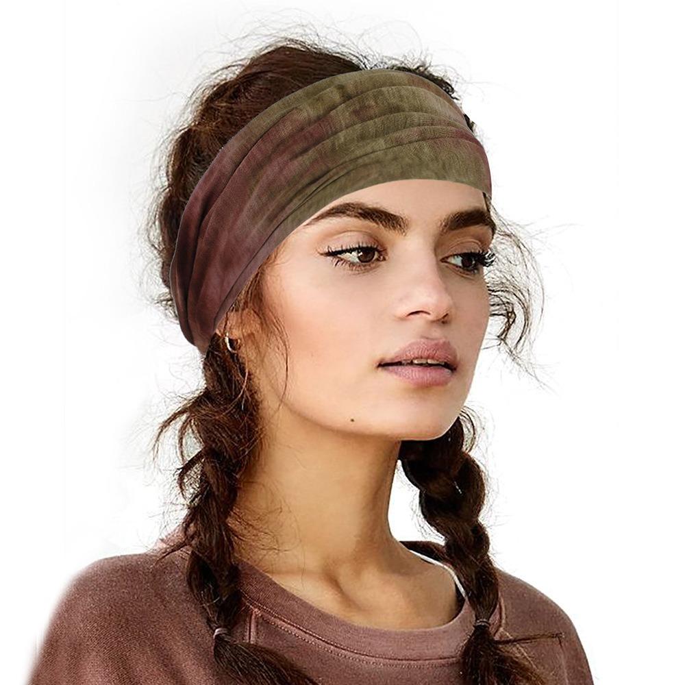 Face Washing Tie Dye Headbands Headwear Fitness Elastic Headband Soft Yoga Headband  Girls