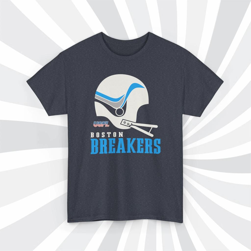 Boston Breakers 1983 USFL Vintage Football Navy Heather T Shirt - Patriots