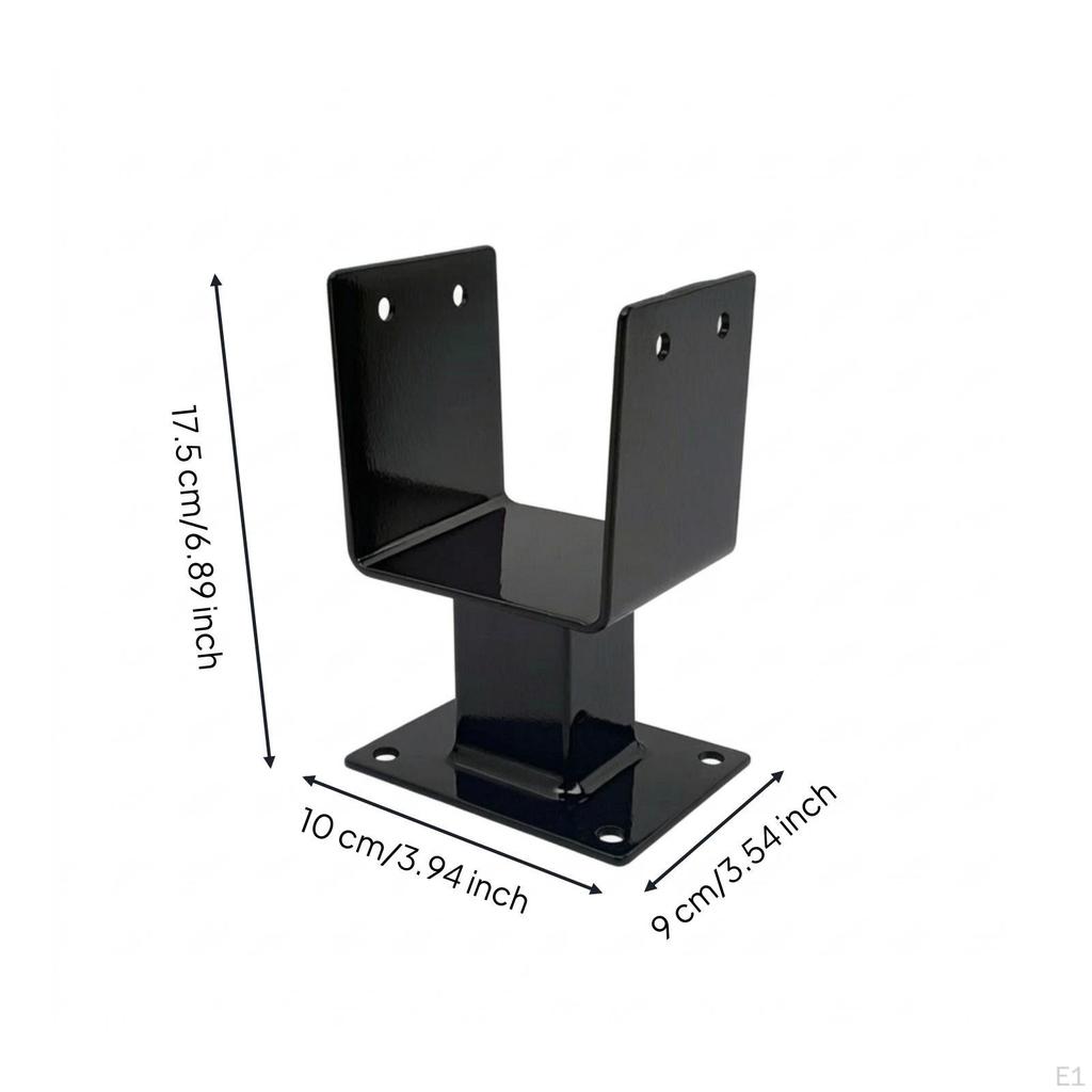 Post Bracket with Base Plate Powder-Coated U-Form Anchor Heavy Duty for