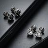 Hip Hop Men Titanium Steel Non-Fall Stud Earrings Retro Black Zircon Crystal Earrings Fashion Women Jewelry Accessories