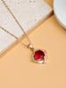 Fashion Zircon Pendant with Red Diamond Inlay Trendy Necklace