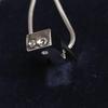 Swarovski Silverx Crystal Unused Item Necklace Rhinestone Square Women Used