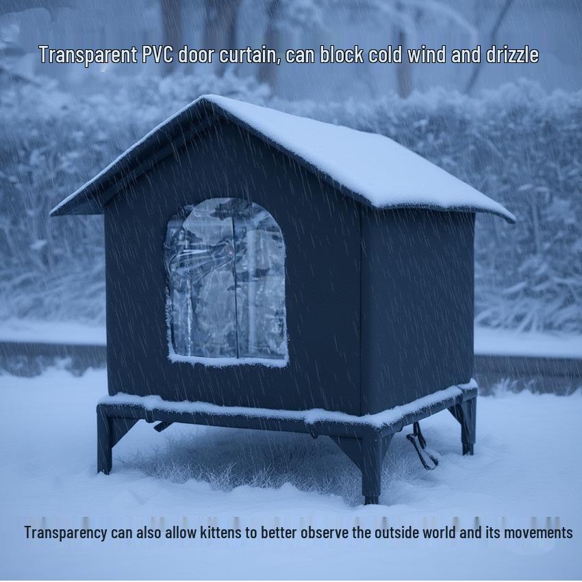 Całoroczny podwyższony dom dla psa i kota z izolowanym dachem