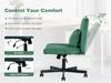 Modern Office Chair – Height-Adjustable Swivel Chair without Armrests with Quiet Casters & Cushion – Fabric Office Chair for Study & Living Room