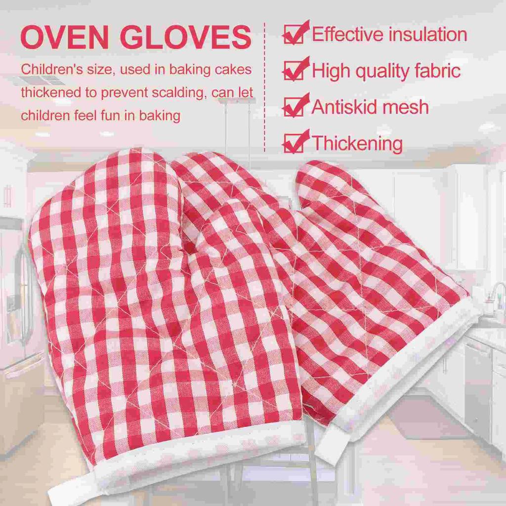 Heat Insulation Anti Scald Oven Gloves Mitts For Baking And Bbq Perfect Gift For Children Who Like To Bake 2Pcs Kids
