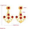 Women Retro Drop Earrings Titanium Steel Alloy Pendant Earrings Acrylic Crystal Bead Anchor Shape Geometric Ear Ornaments
