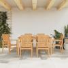 VidaXL Stackable Garden Chairs Set of 6 56.5x57.5x91 Cm Teak Wood 3157902