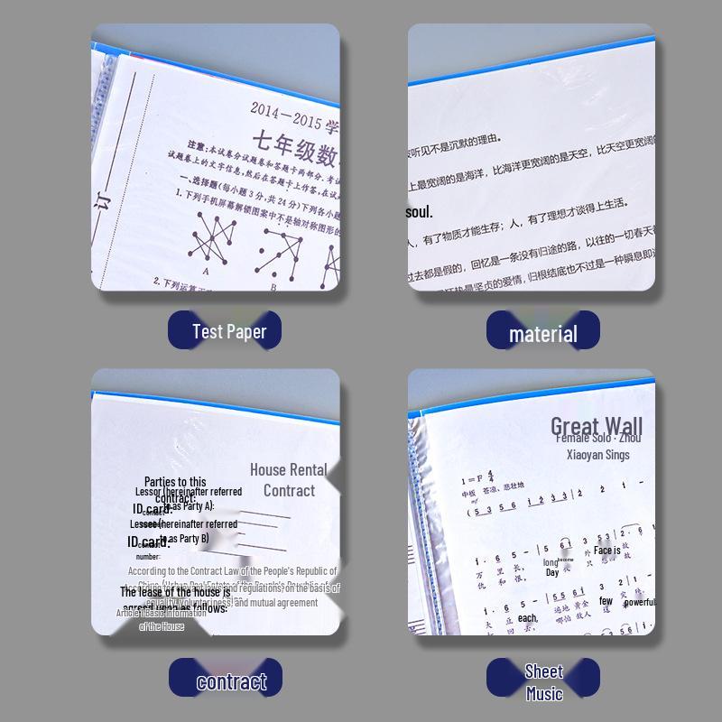 A4 Multi-Layer Transparent Document Folder for Office & Certificate Storage