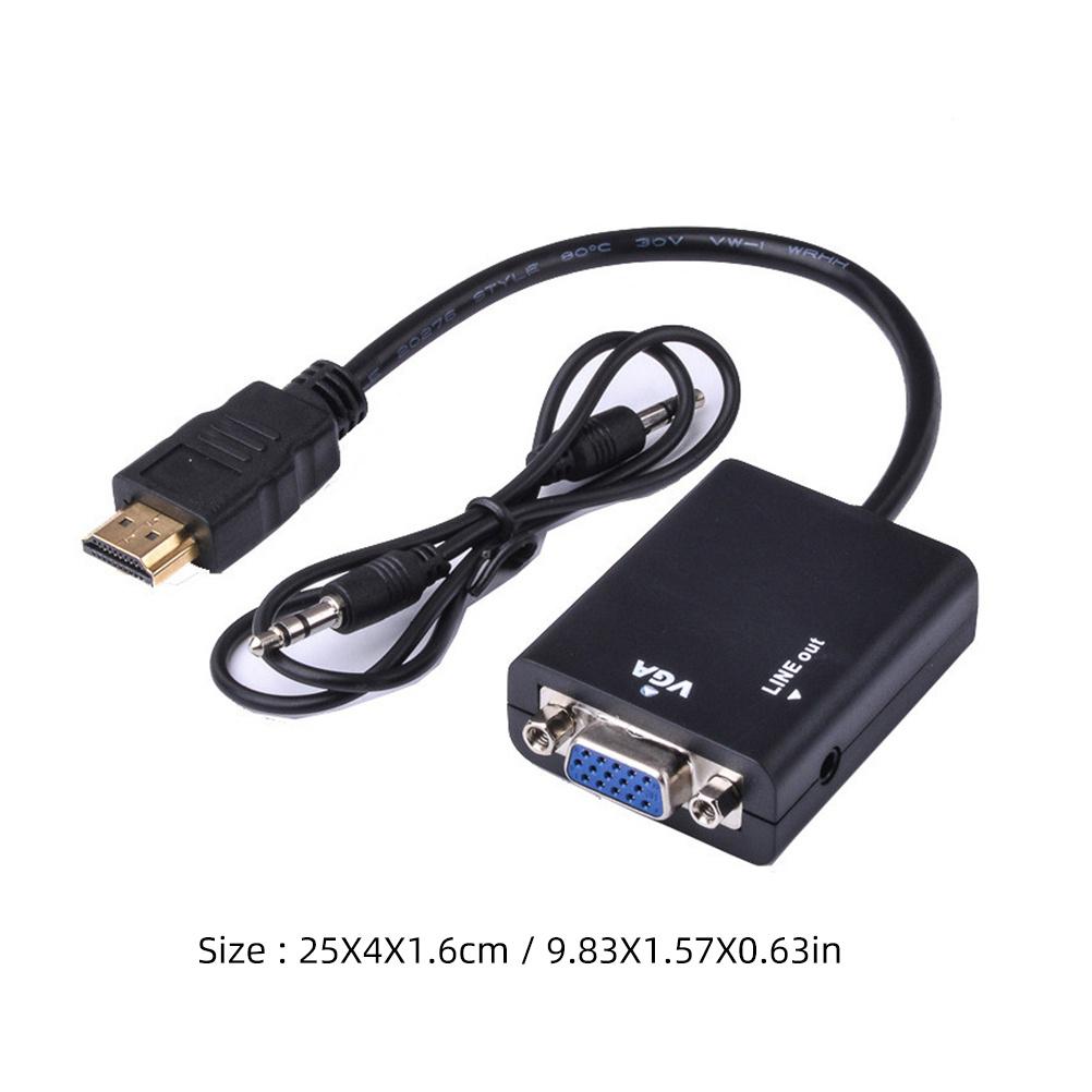 VGA Konverter Adapter mit 3,5mm Audio zu Analog Signal Unterstützung 1080P HD Ausgabe für PC Projektor Monitor