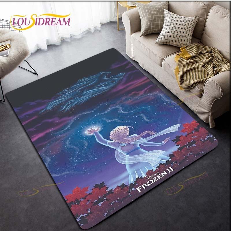 3D Printing Rug for Kitchen Doormat Bedroom Anime Frozen Carpets for Living Room Laundry Bathroom Non-slip Floor Mat
