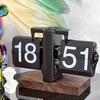 Retro Flip Clock Wooden Metal Novelty Page Turning Table Clock Creativity Decorative Watch House Table Decoration Accessories