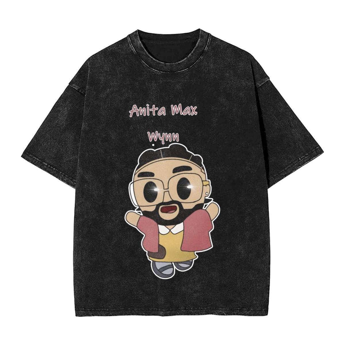 

Anita Max woman Men Cotton Washed Hot stamping Print TShirt Harajuku Cotton Tshirt Mens Summer Short Sleeve Tees S