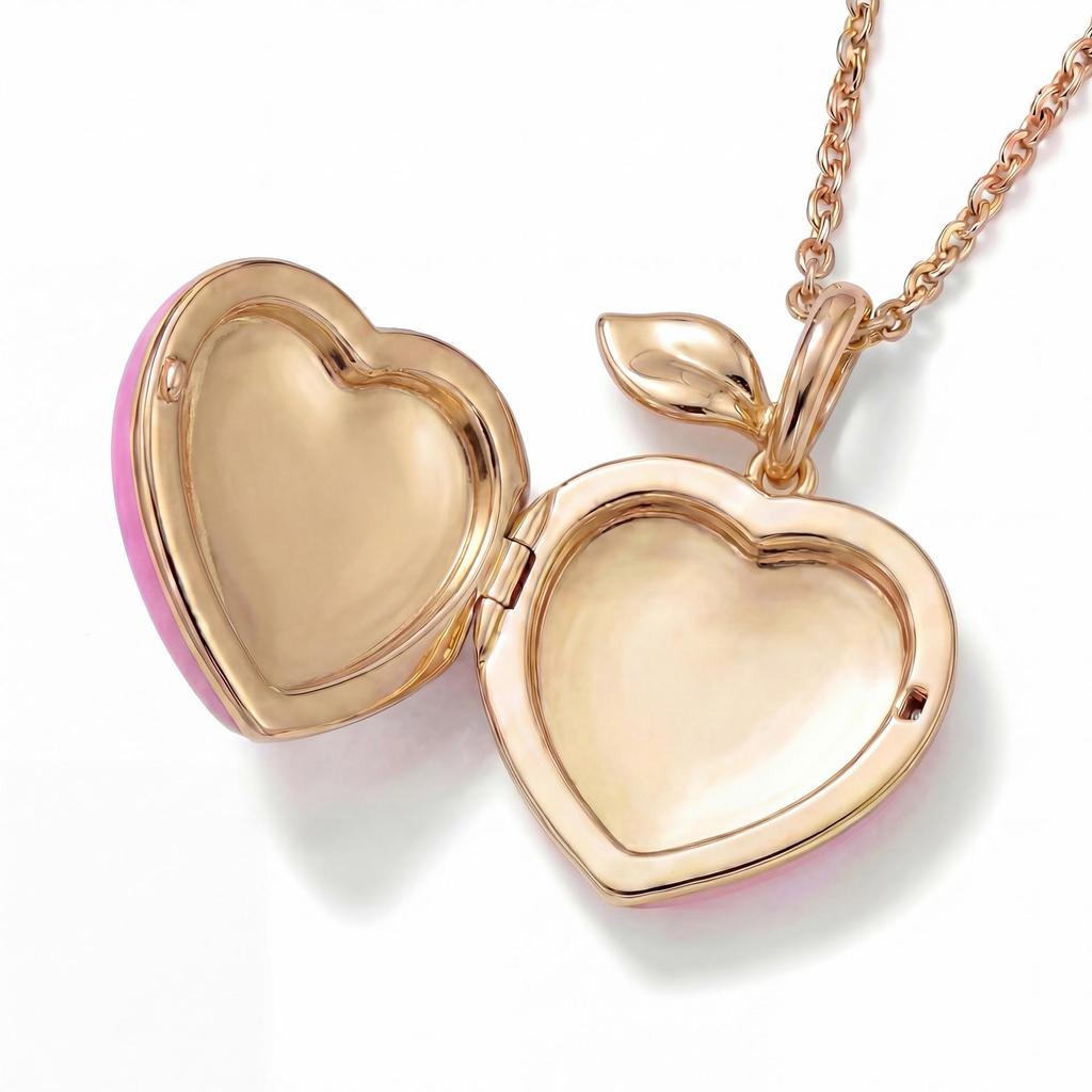 Trendy Pink Peach Necklace: European & American Style, Copper, Fresh & Sweet Design