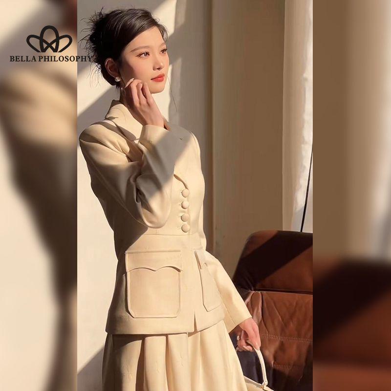 Slim Jacket Versatile Long Skirt Female Spring Noble Celebrity Suit Women's Casual Style Suit Office Lady Suit