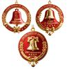 3Pcs Christmas Tree Pendant U.S. 250th Anniversary Bell Ornament Festive Atmosphere Creators with Hanging Rope
