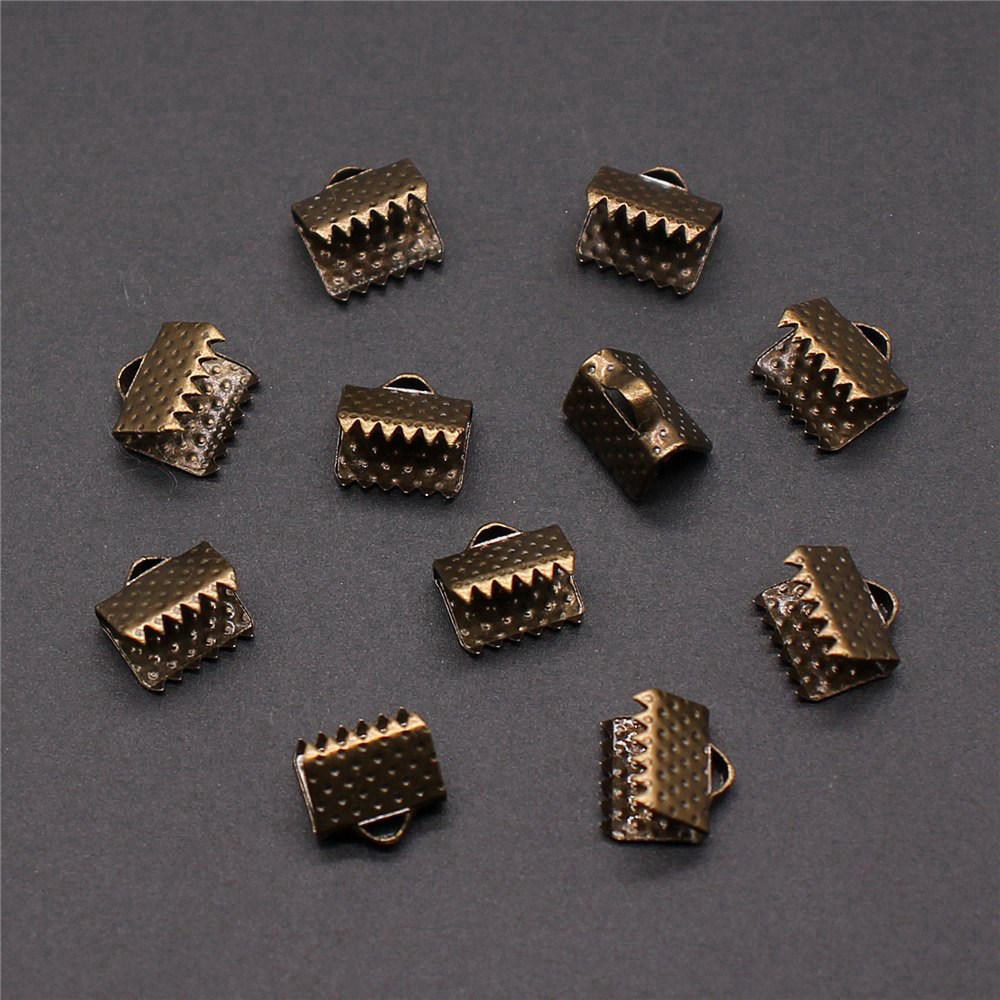 Bandenden Crimp-Clips Antikstil Zubehör für die Schmuckherstellung 8 Größen 4 Farben