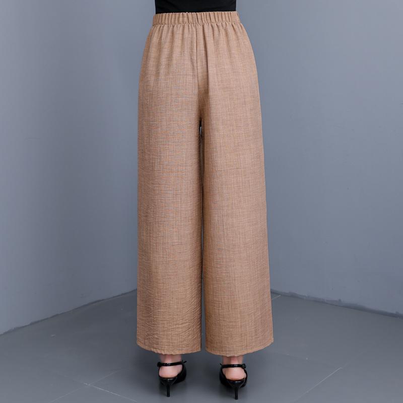 Pantaloni Larghi Estivi Abbigliamento Donna Taglie Forti Casual Larghi Vintage Vita Alta Pantaloni Neri
