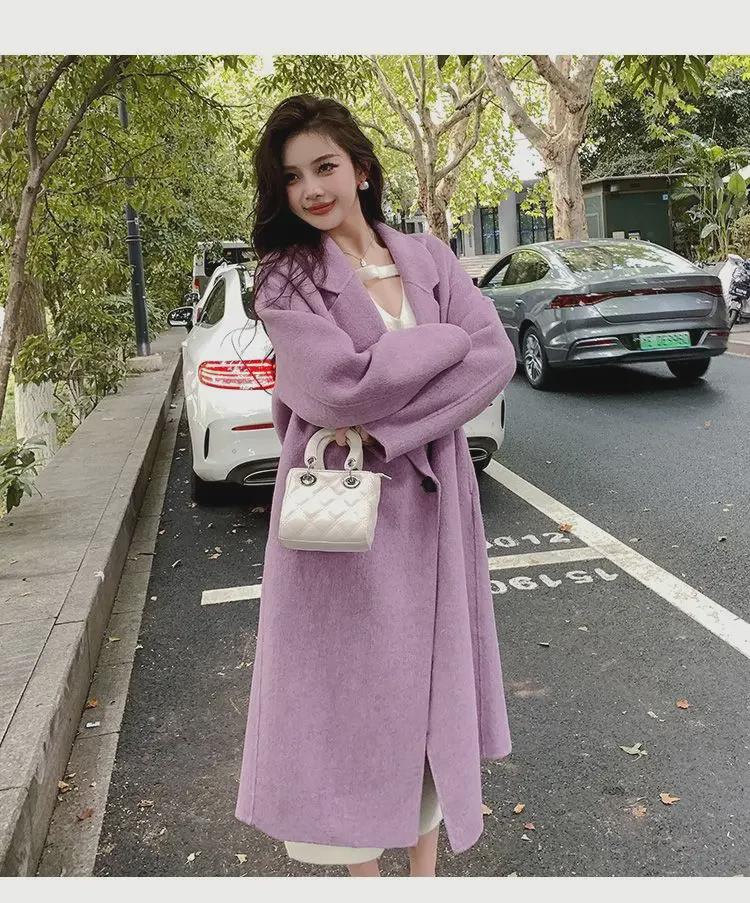 Hepburn Style Women's Mid-Length Woolen Coat - Autumn/Winter 2024