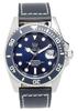 Quartz 20 ATM Water Date Unidirectional Rotating Leather No.2 Diver's Watch, Resistant, Display, Bezel, Strap, Men's