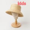 202605-hh6016A Ins Chic  SUMMER  Kids HANDMADE Natural Straw Bucket  Cap Children  Leisure  Fishermen Hat