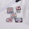 Letter Pink Stylish Pin Creative Alloy Brooch Featuring Radio And Record Vinyl